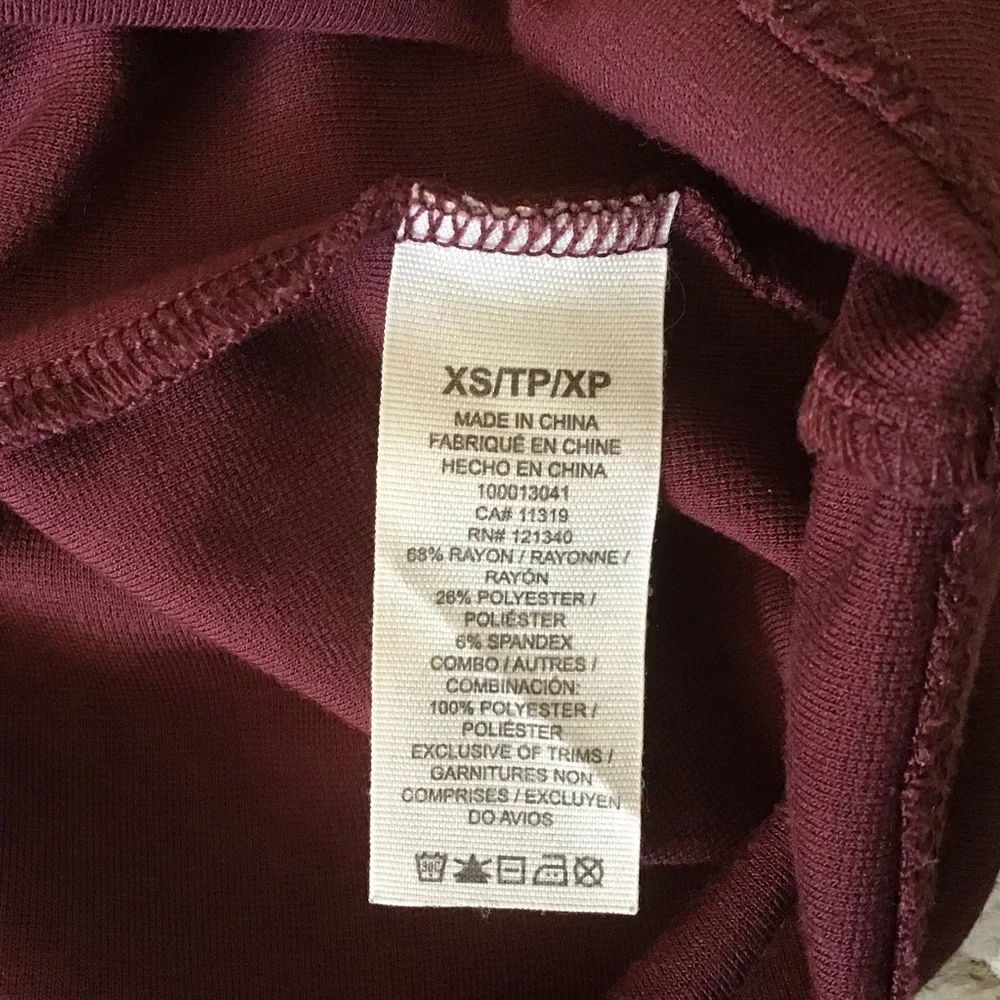 💥3/$10 Burgundy Dress with Sheer Mid-Section - Picture 6 of 7
